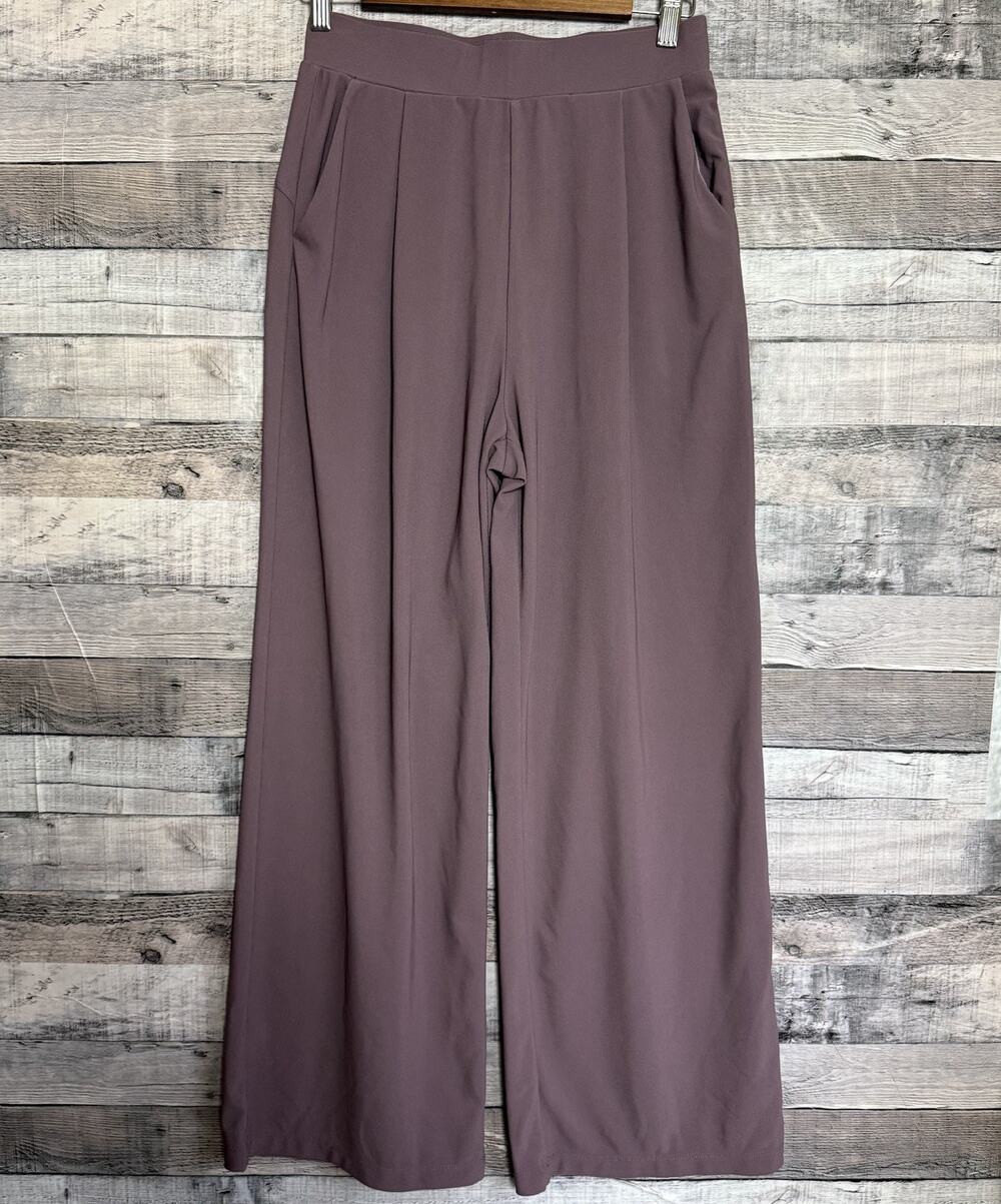 Halara Flex High Waist Wide Leg Side Pocket Micro Waffle Pants Mauve Small Reg.